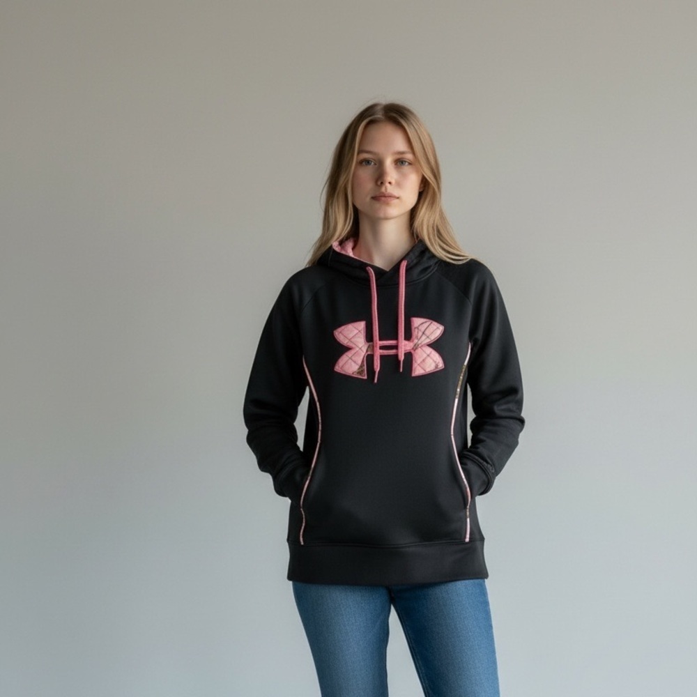 🧡🧡Under Armour Black and Pink Camo hoodie